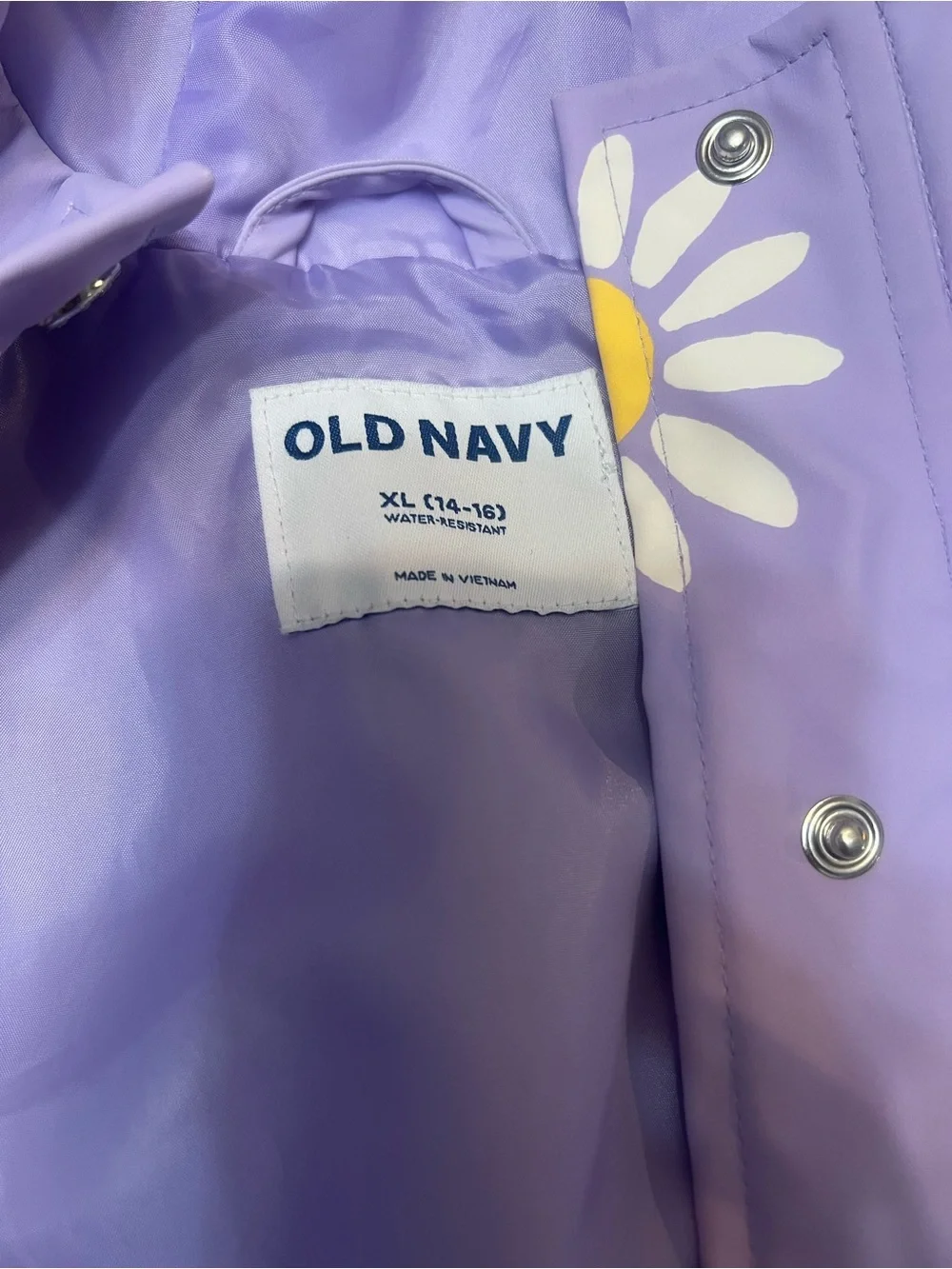 Old Navy Lavender Daisy Raincoat with Hood